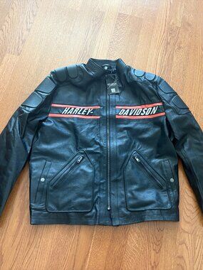 NEW Mens WEARIAM US Artistic Leather Harley Davidson Jacket Size Large